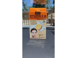 Mặt nạ giấy cho mắt Vitamin C & Collagen Azure Cosmetics mask 5 pair. Mặt Nạ Dưỡng Ẩm AZURE Vitamin C & Collagen- Chống Lão Hóa, Dưỡng Ẩm Sâu & Săn Chắc Da - Mặt Nạ Sáng Da, Cải Thiện Độ Đàn Hồi - Chăm Sóc Da Sản Xuất Tại Hàn Quốc - Gói 5.